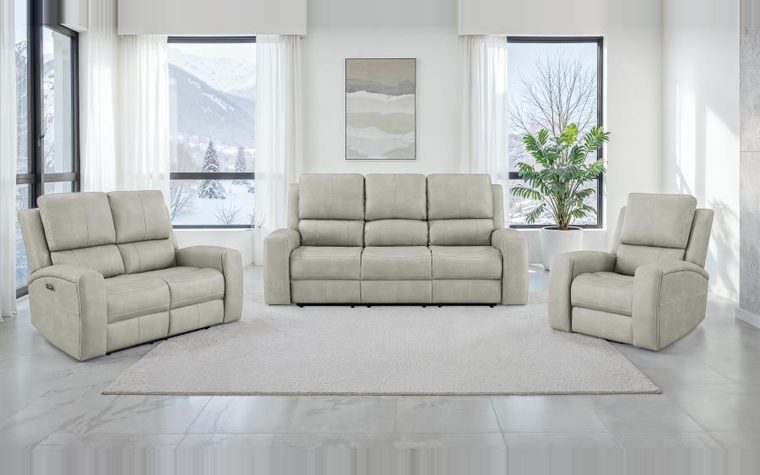 Living — reclining sofa, loveseat and chair